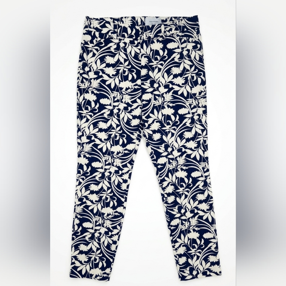 Old Navy Pixie Skinny High-RIse Floral Pants Navy&White Size 10